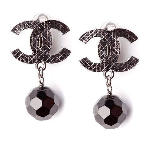 chanel black pearl earrings|Chanel earring price.